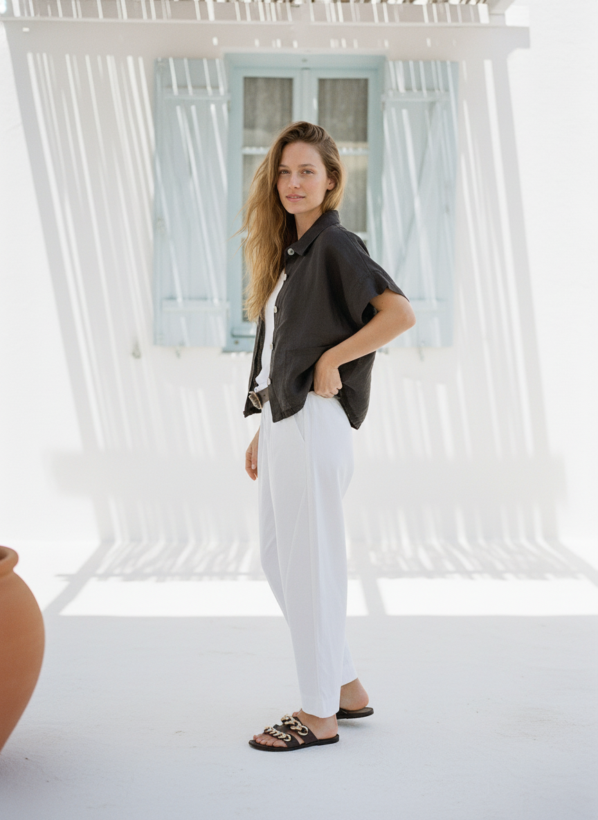 CHAQUETA LINO MARRÓN