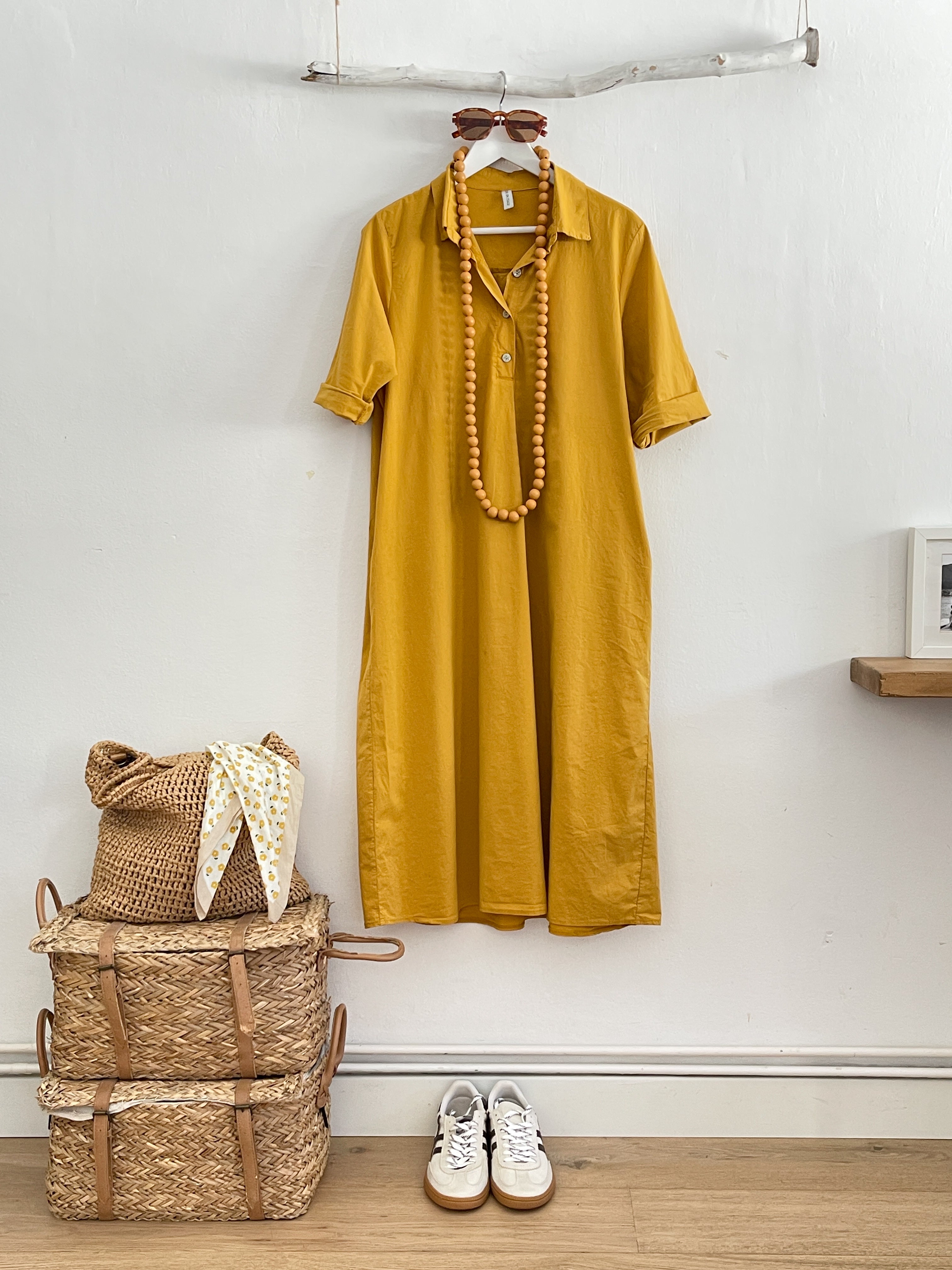VESTIDO SORRENTO MOSTAZA
