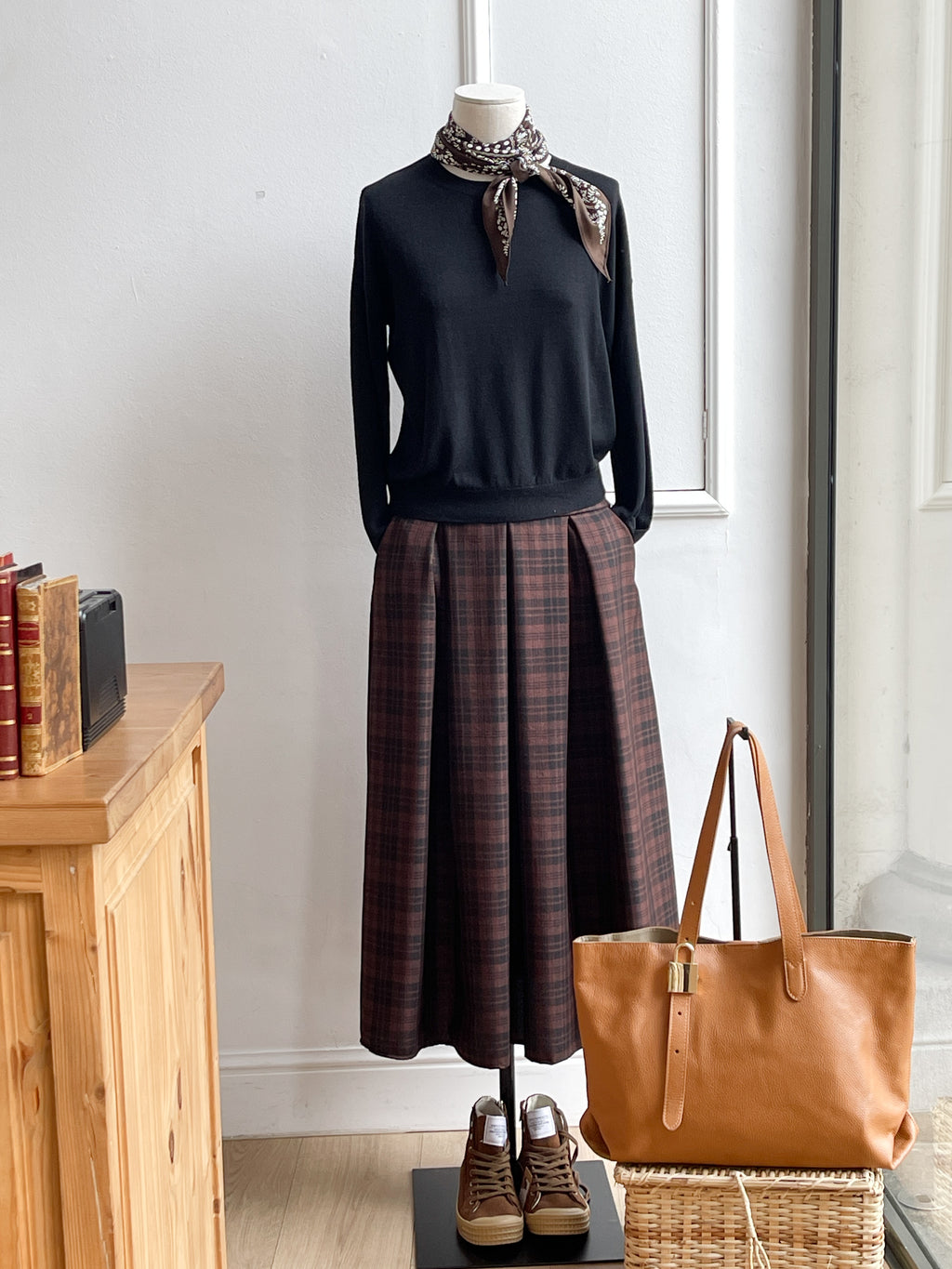 FALDA NORWICH MARRÓN