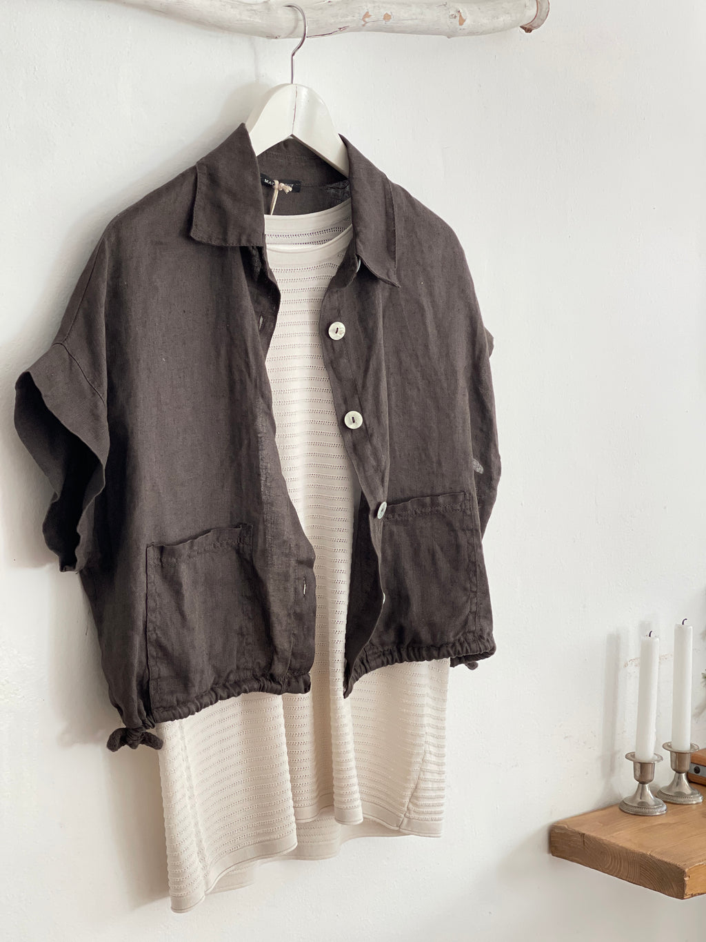 CHAQUETA LINO MARRÓN