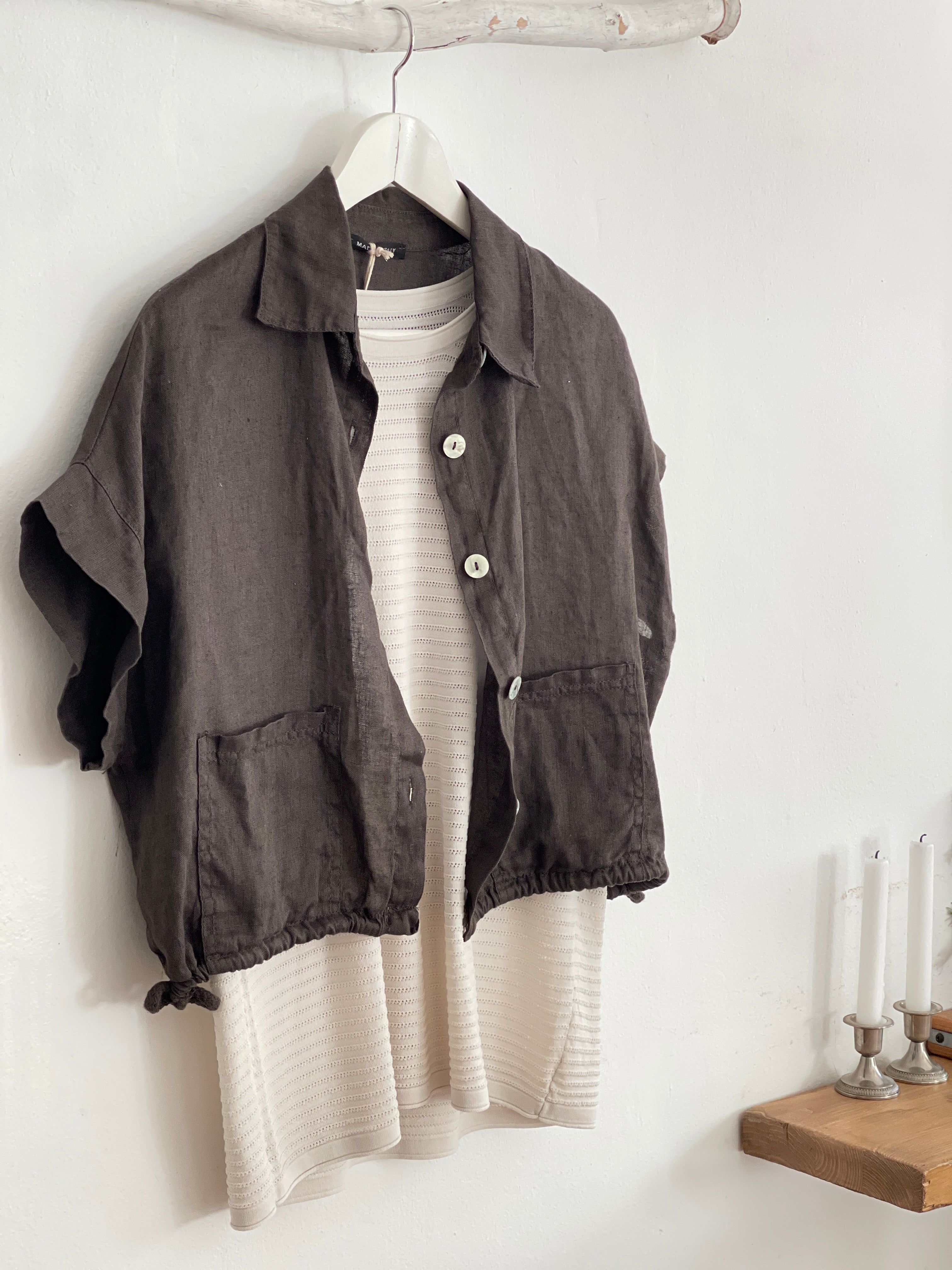 CHAQUETA LINO MARRÓN