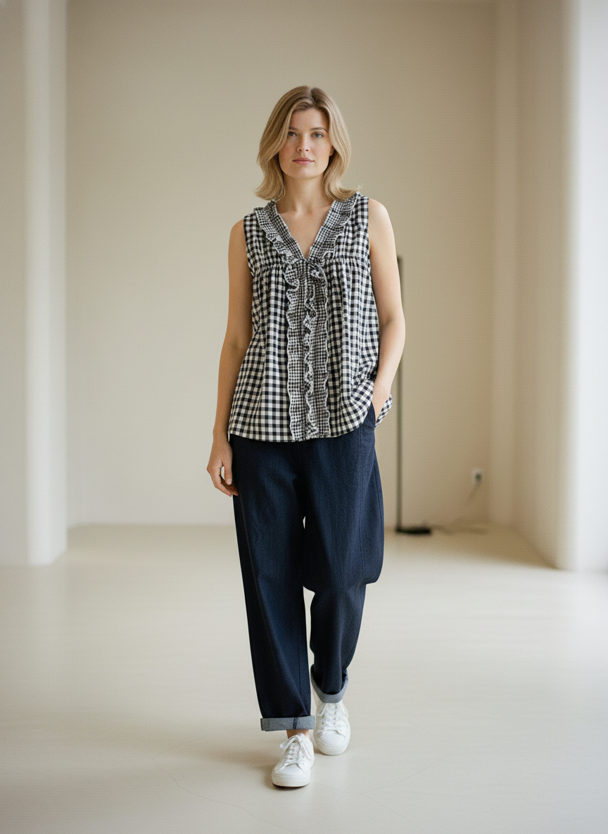 BLUSA VICHY AZUL
