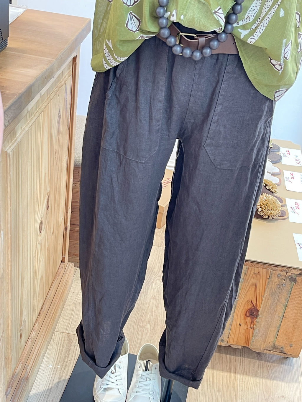 PANTALÓN LINO MARRÓN