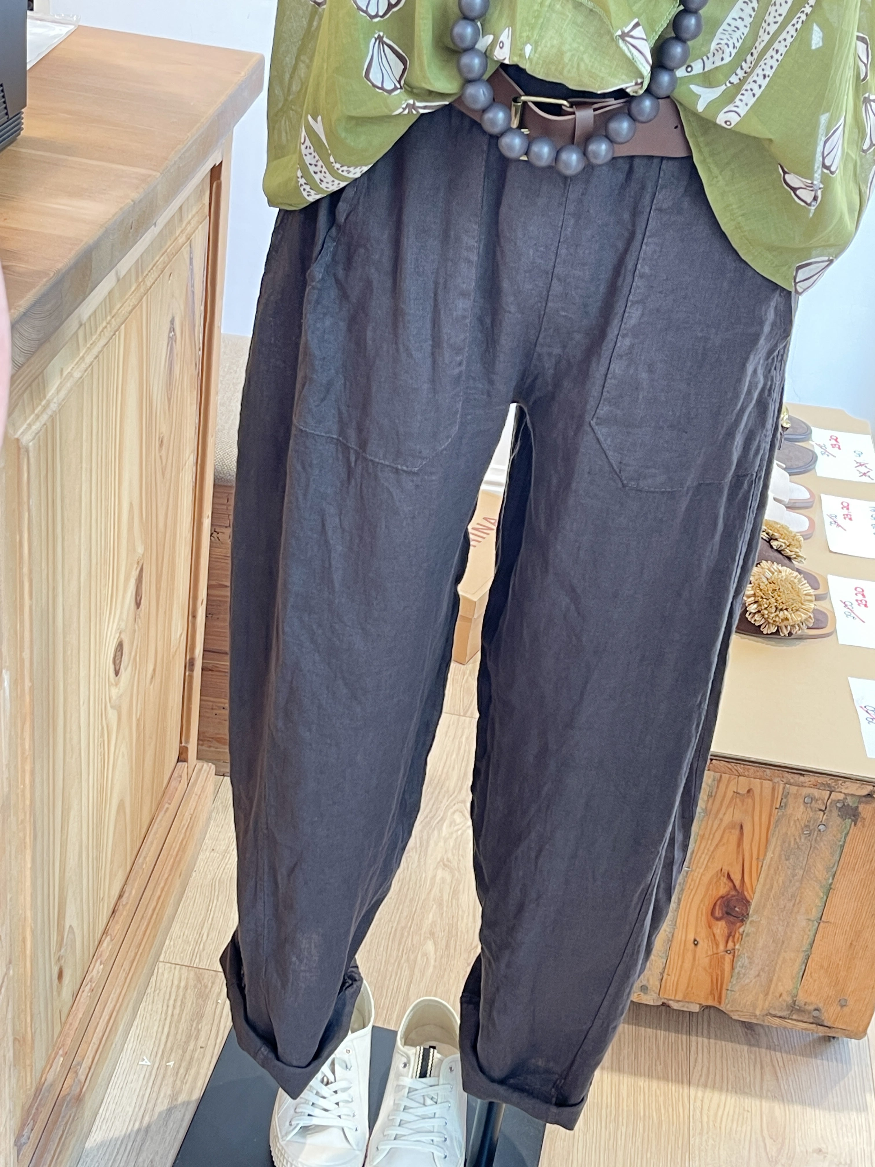 PANTALÓN LINO MARRÓN