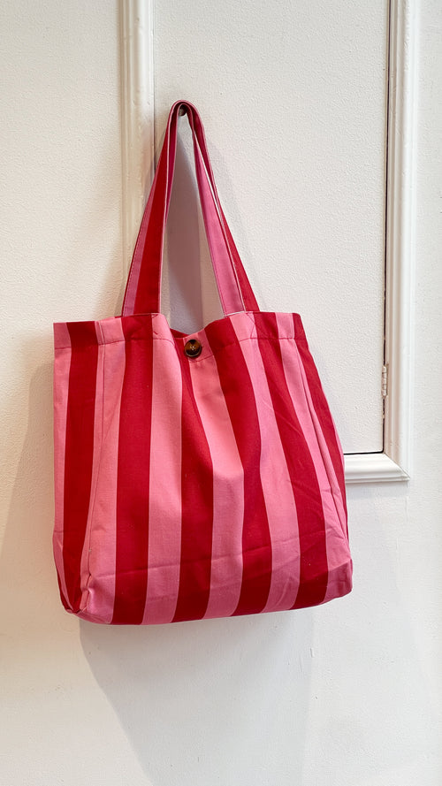 BOLSO RAYAS FUCSIA