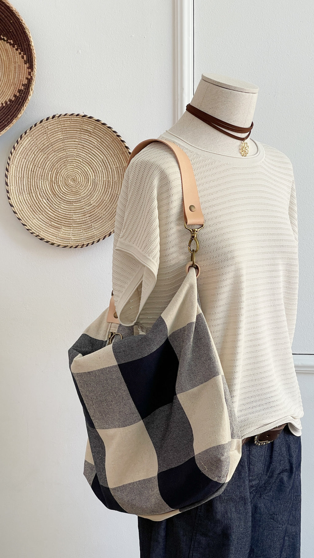 BOLSO CUADROS AZUL