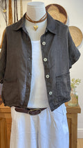 CHAQUETA LINO MARRÓN