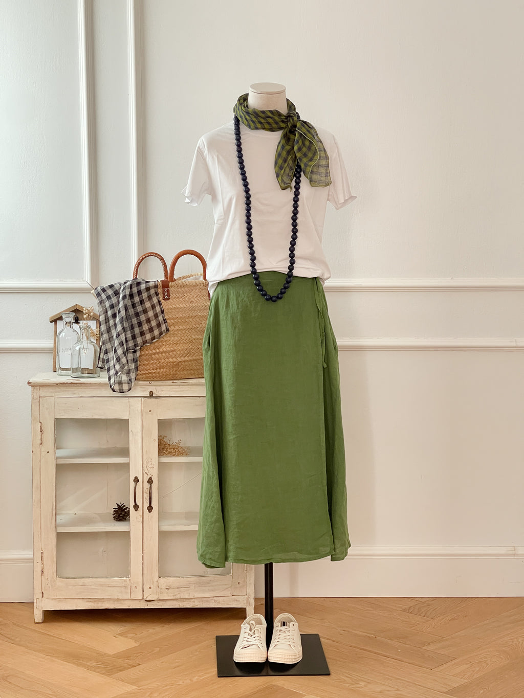 FALDA LINO VERDE
