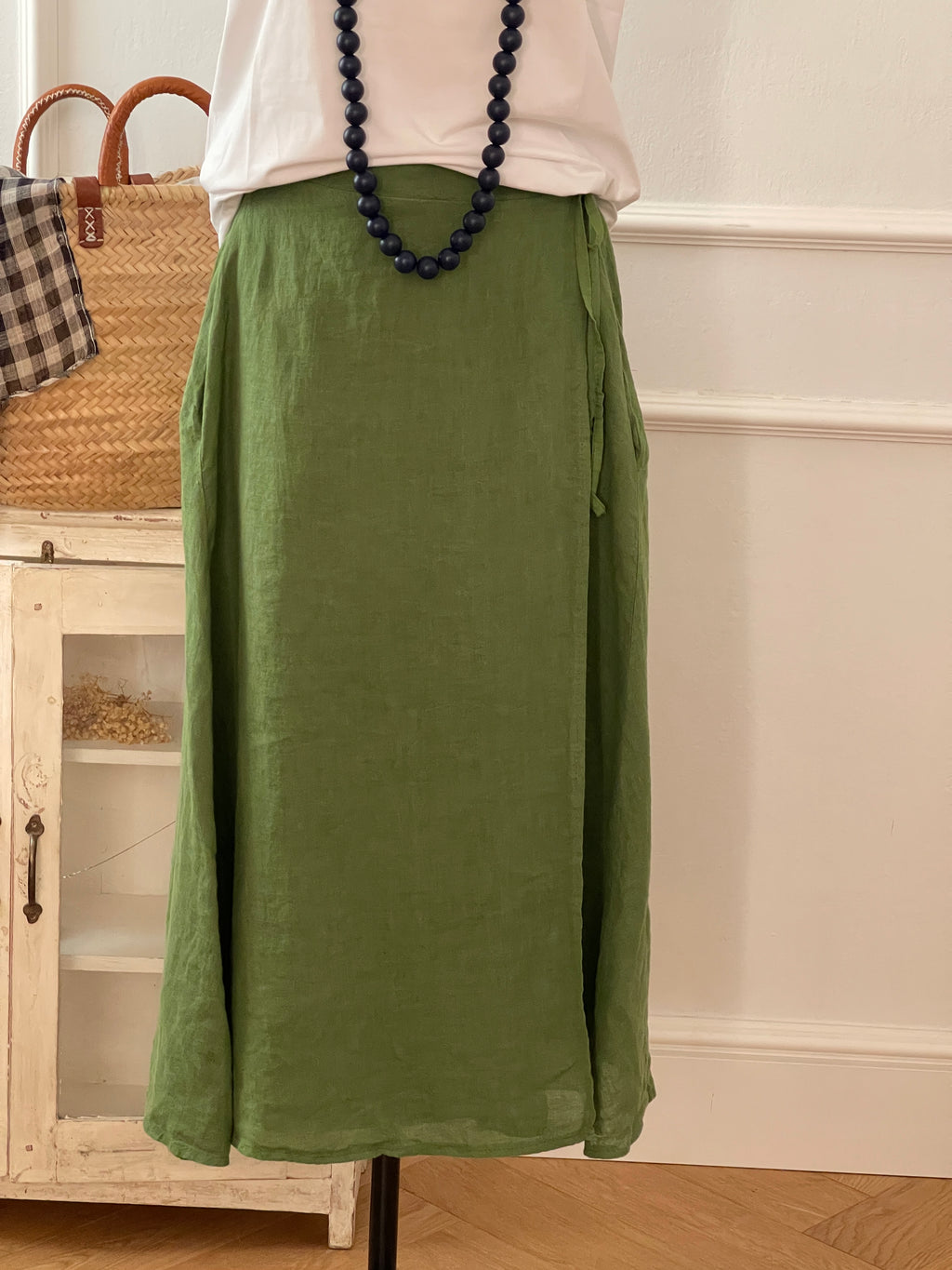 FALDA LINO VERDE