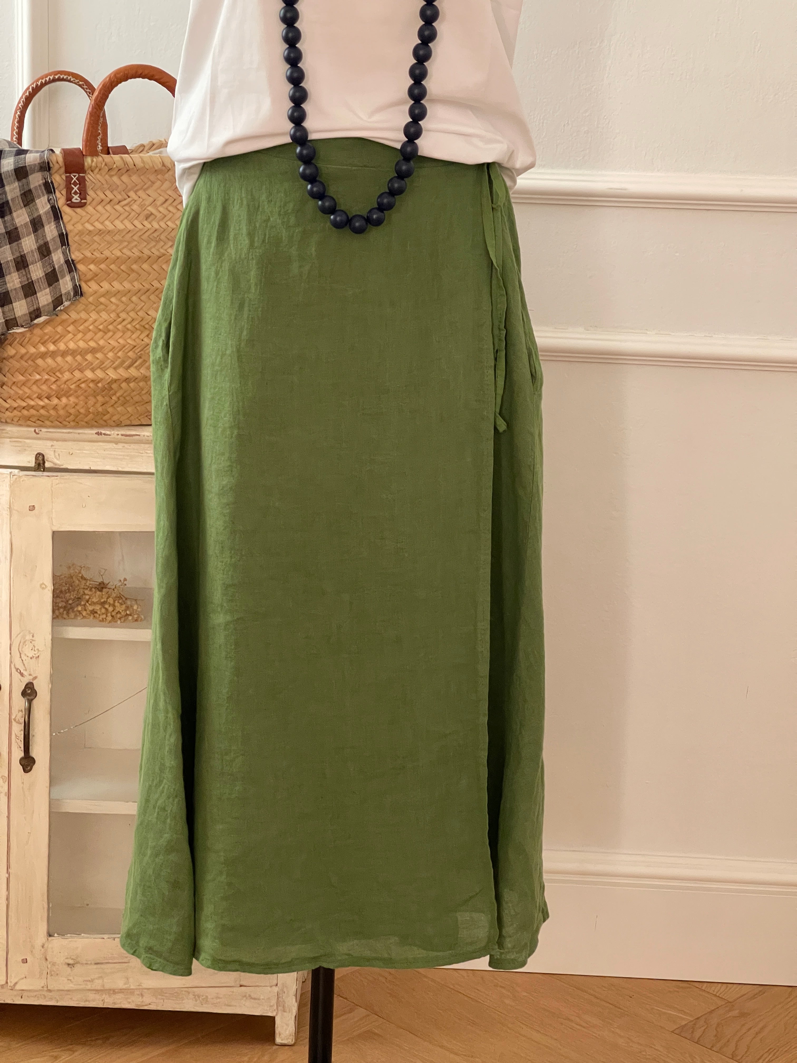 FALDA LINO VERDE