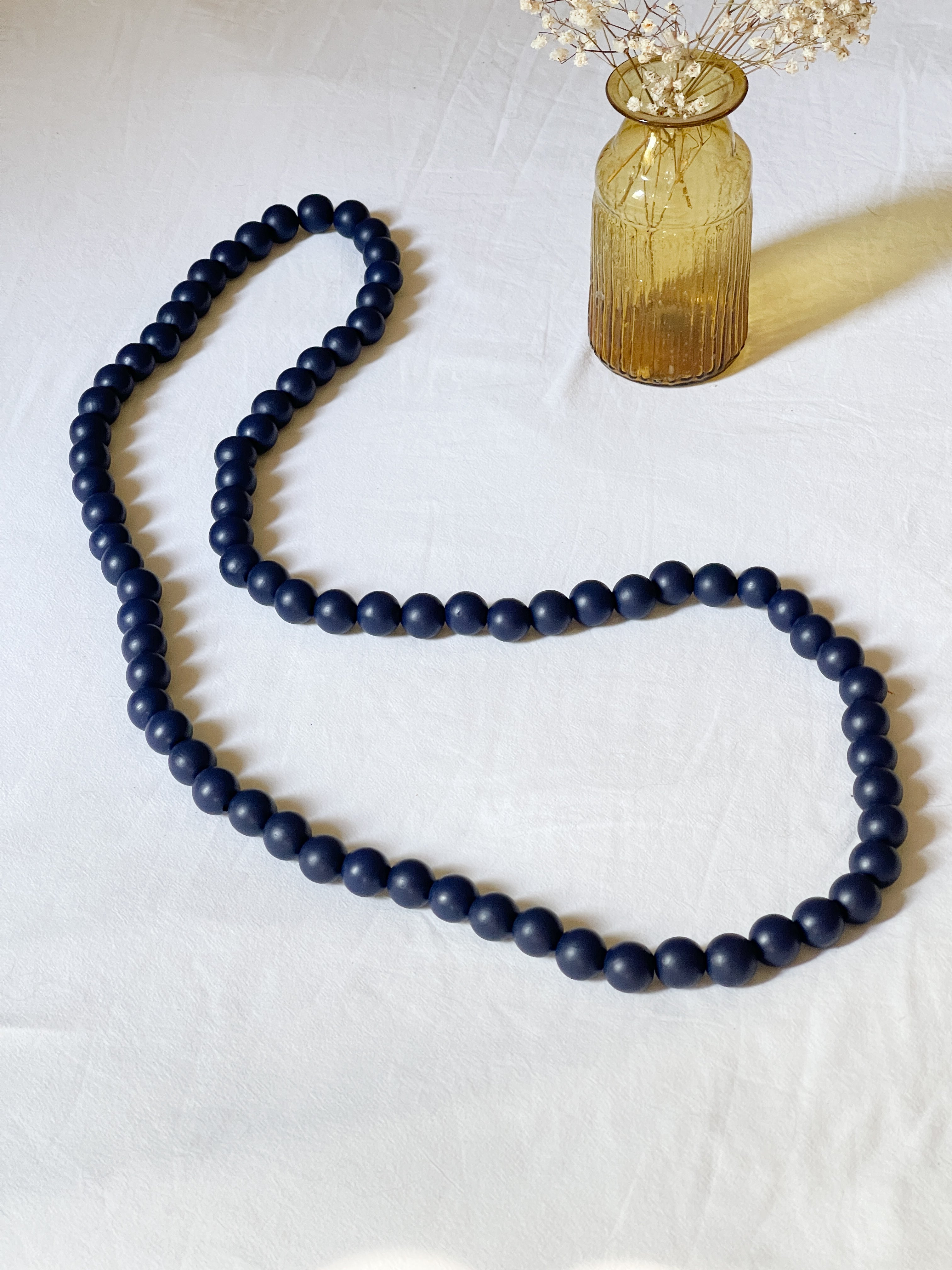 COLLAR LARGO BOLAS AZUL