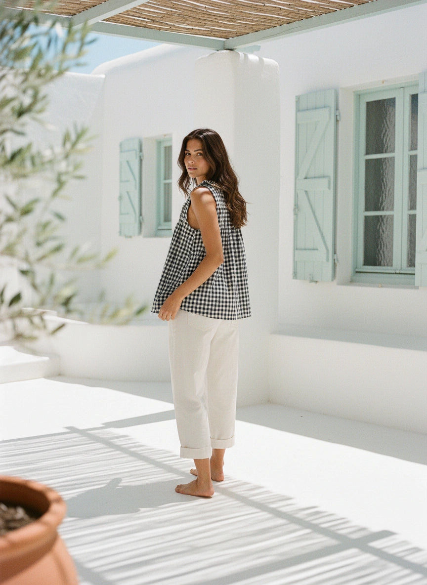 BLUSA VICHY AZUL