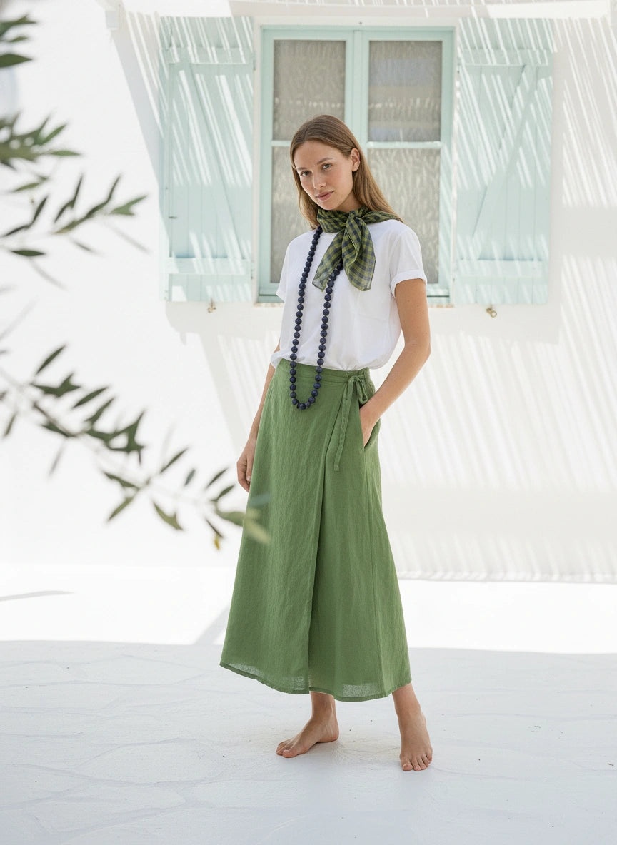 FALDA LINO VERDE