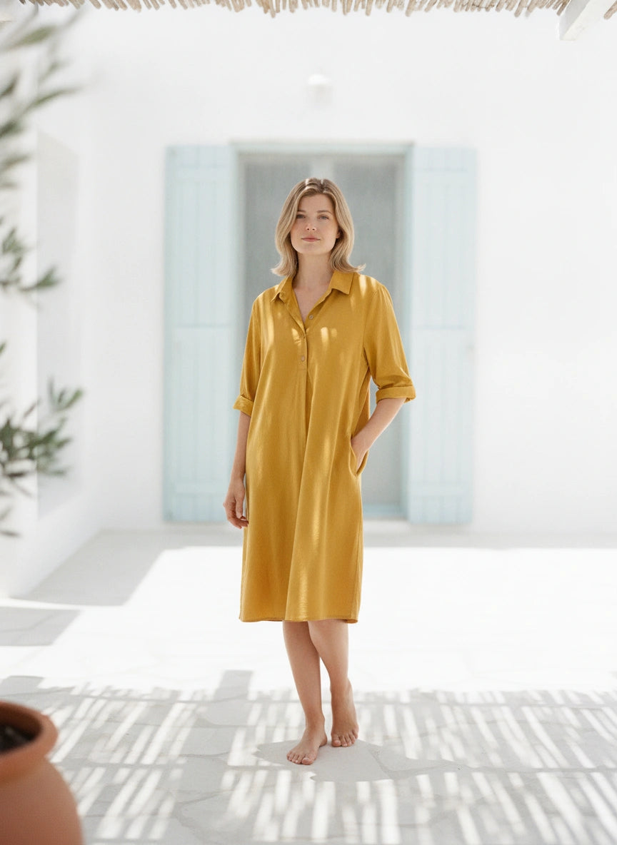 VESTIDO SYDNEY MOSTAZA