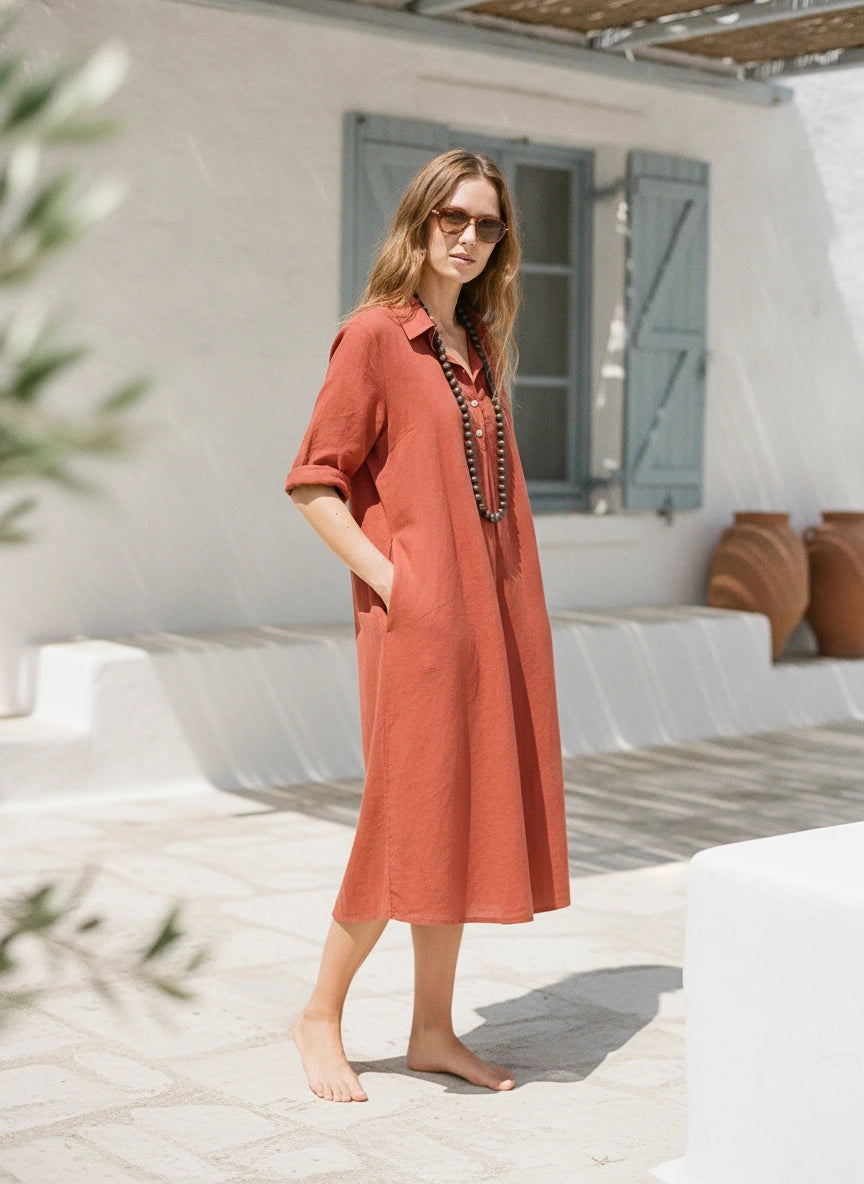 VESTIDO SORRENTO TEJA
